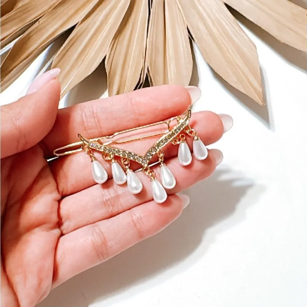 Pearl drop hair clip S756